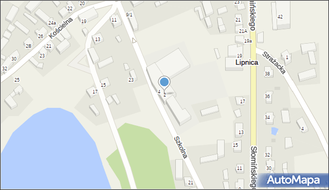 Lipnica, Szkolna, 2, mapa Lipnica