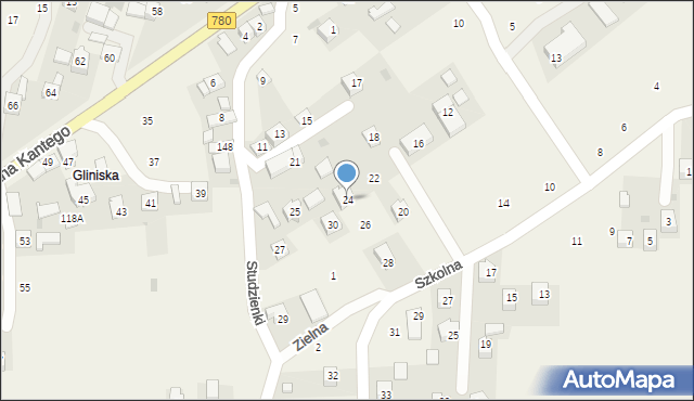 Liszki, Szkolna, 24, mapa Liszki