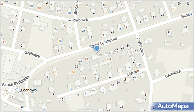 Łochowo, Szosa Bydgoska, 20, mapa Łochowo