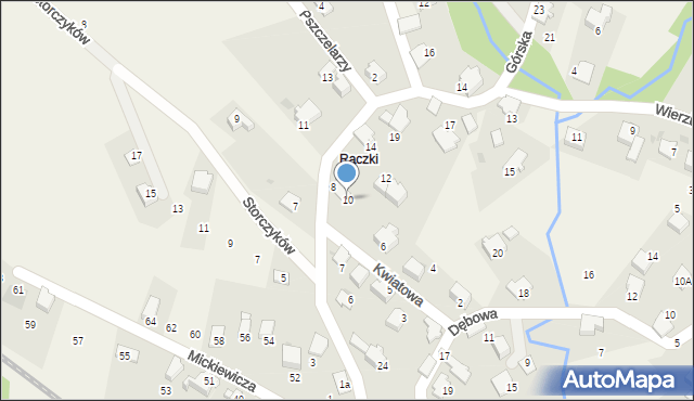 Łodygowice, Szczęśliwa, 10, mapa Łodygowice