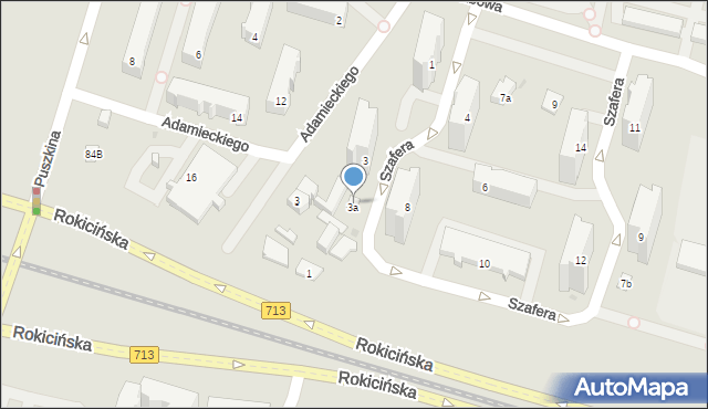 Łódź, Szafera Władysława, prof., 3a, mapa Łodzi