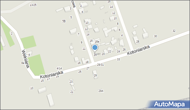 Łódź, Szybowa, 20, mapa Łodzi