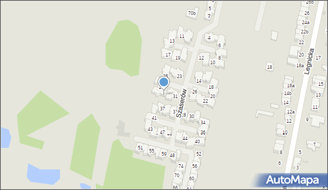 Łódź, Szaserów, 29, mapa Łodzi