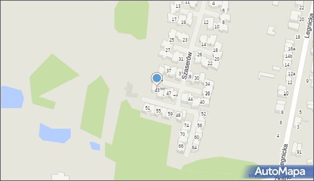 Łódź, Szaserów, 43, mapa Łodzi