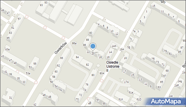 Lubin, Sztukowskiego Bolesława, 20, mapa Lubin