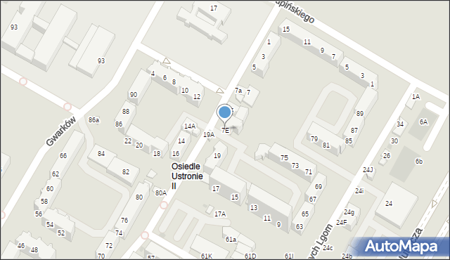 Lubin, Sztukowskiego Bolesława, 7E, mapa Lubin