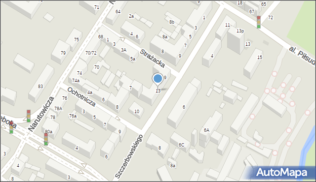 Lublin, Szczerbowskiego Antoniego, 13, mapa Lublina