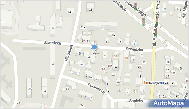 Lublin, Szwedzka, 22, mapa Lublina