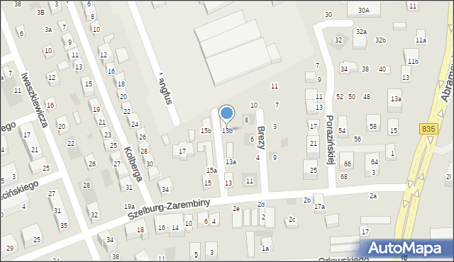 Lublin, Szelburg-Zarembiny Ewy, 13b, mapa Lublina