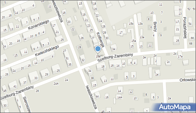 Lublin, Szelburg-Zarembiny Ewy, 19a, mapa Lublina