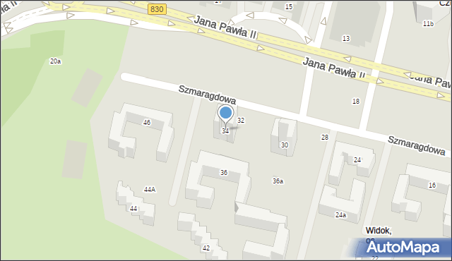 Lublin, Szmaragdowa, 34, mapa Lublina