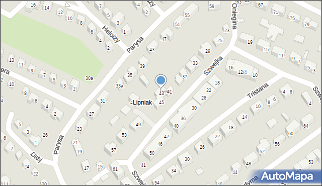 Lublin, Szwejka, 43, mapa Lublina