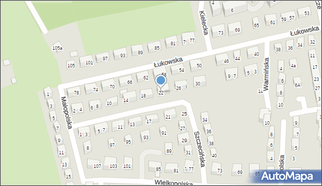 Lublin, Szczecińska, 22, mapa Lublina