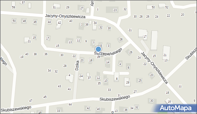 Lublin, Szczepańskiego Czesława, 16, mapa Lublina