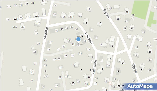 Lublin, Szerokie, 31, mapa Lublina