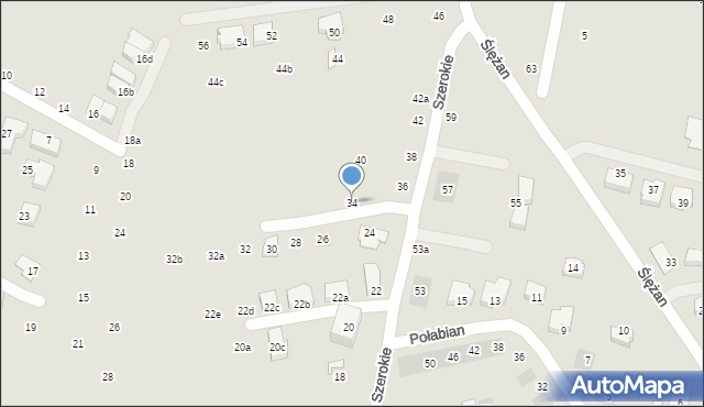 Lublin, Szerokie, 34, mapa Lublina