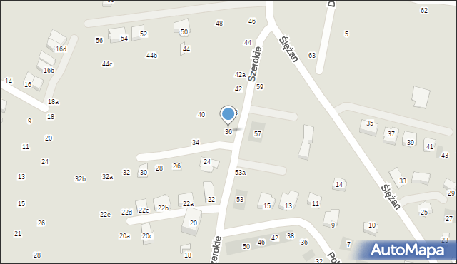 Lublin, Szerokie, 36, mapa Lublina