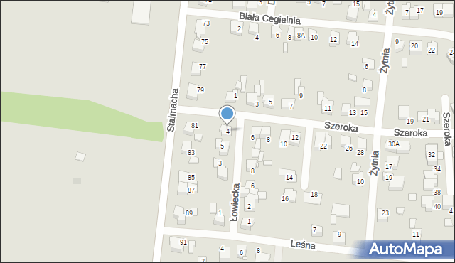 Lubliniec, Szeroka, 4, mapa Lubliniec