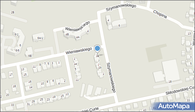 Lubliniec, Szymanowskiego Karola, 1e, mapa Lubliniec