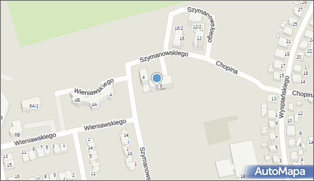 Lubliniec, Szymanowskiego Karola, 6/2, mapa Lubliniec