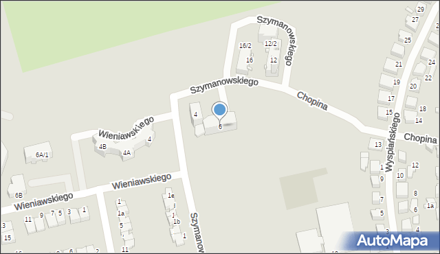 Lubliniec, Szymanowskiego Karola, 6, mapa Lubliniec