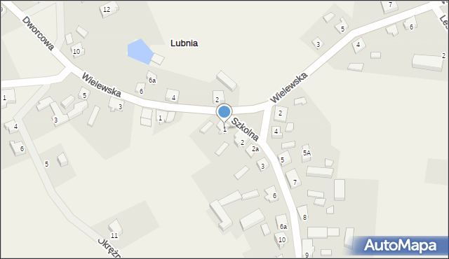 Lubnia, Szkolna, 1, mapa Lubnia