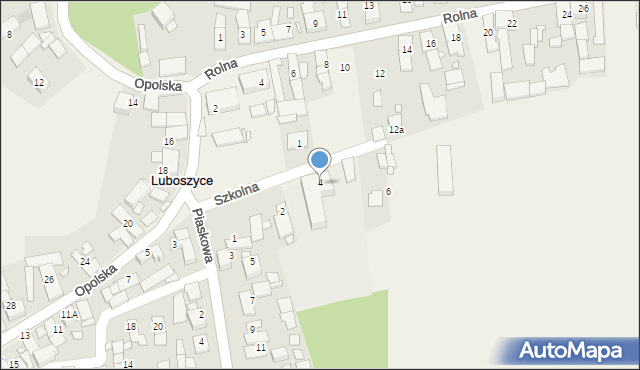 Luboszyce, Szkolna, 4, mapa Luboszyce