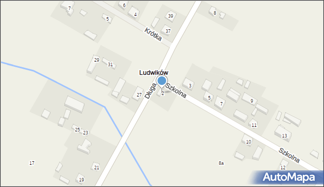 Ludwików, Szkolna, 2, mapa Ludwików