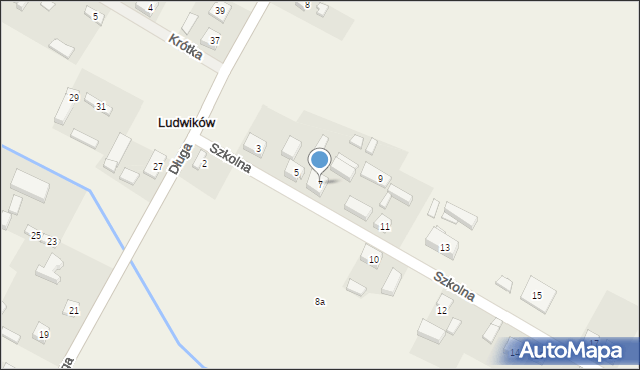 Ludwików, Szkolna, 7, mapa Ludwików