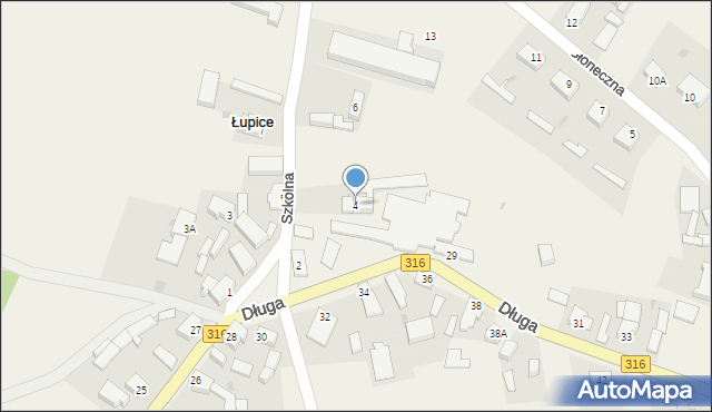 Łupice, Szkolna, 4, mapa Łupice