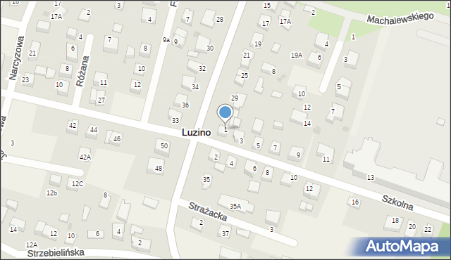 Luzino, Szkolna, 1, mapa Luzino