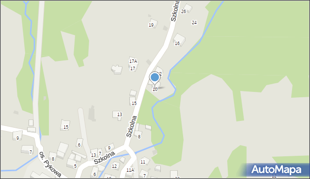 Maków Podhalański, Szkolna, 10, mapa Maków Podhalański