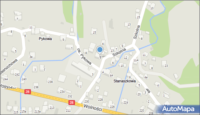 Maków Podhalański, Szkolna, 5, mapa Maków Podhalański