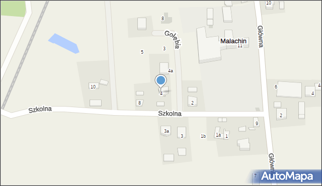 Malachin, Szkolna, 4, mapa Malachin