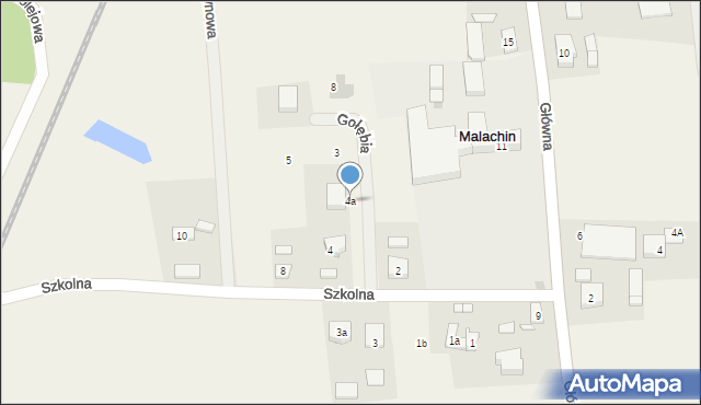 Malachin, Szkolna, 4a, mapa Malachin