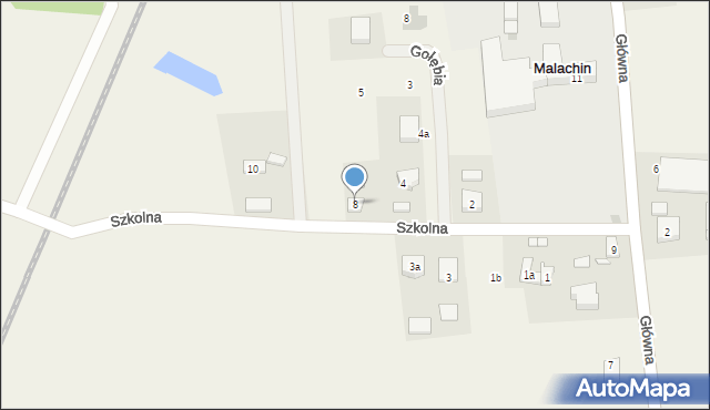 Malachin, Szkolna, 8, mapa Malachin
