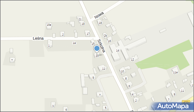 Malanów, Szkolna, 13, mapa Malanów