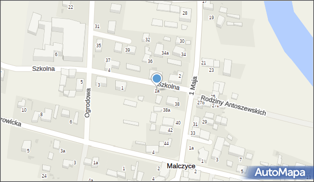 Malczyce, Szkolna, 1a, mapa Malczyce