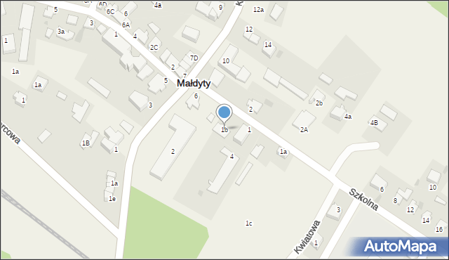 Małdyty, Szkolna, 1b, mapa Małdyty