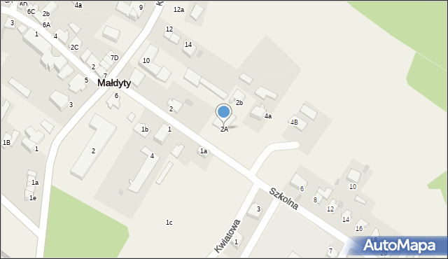 Małdyty, Szkolna, 2A, mapa Małdyty