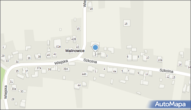 Malinowice, Szkolna, 2, mapa Malinowice