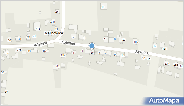 Malinowice, Szkolna, 4a, mapa Malinowice