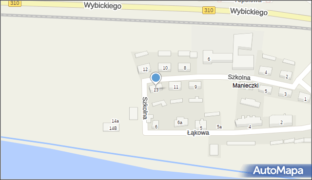 Manieczki, Szkolna, 13, mapa Manieczki