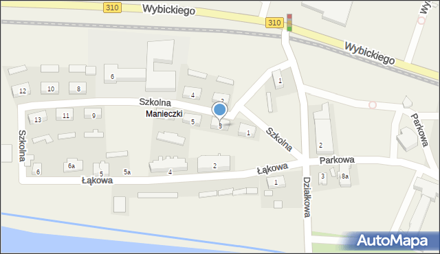 Manieczki, Szkolna, 3, mapa Manieczki