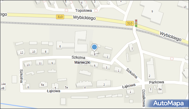 Manieczki, Szkolna, 4, mapa Manieczki