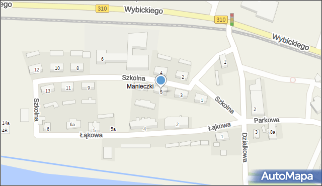 Manieczki, Szkolna, 5, mapa Manieczki