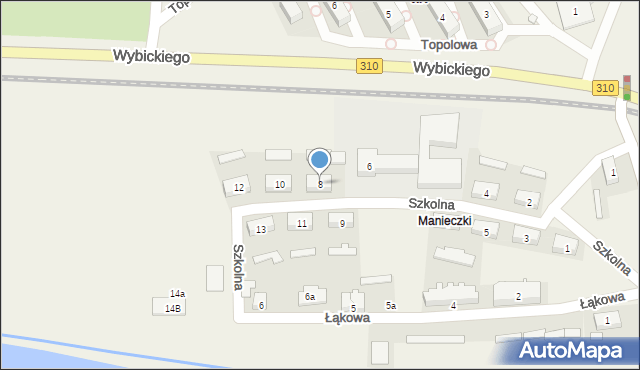 Manieczki, Szkolna, 8, mapa Manieczki