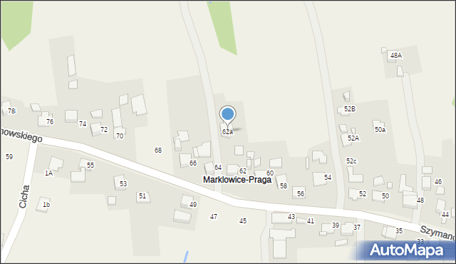 Marklowice, Szymanowskiego Karola, 62a, mapa Marklowice