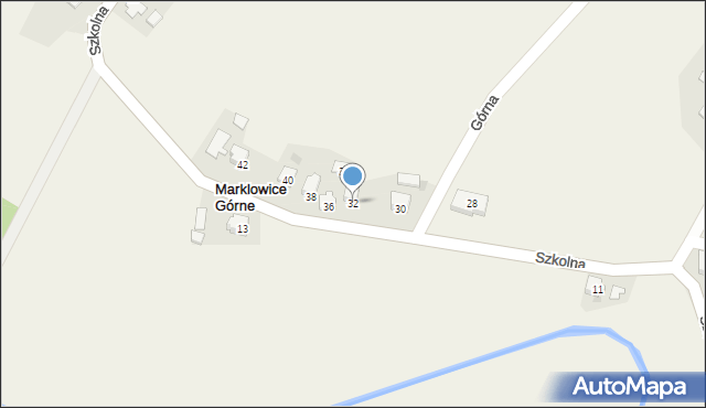 Marklowice Górne, Szkolna, 32, mapa Marklowice Górne