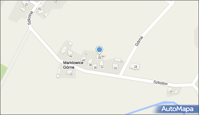 Marklowice Górne, Szkolna, 34, mapa Marklowice Górne